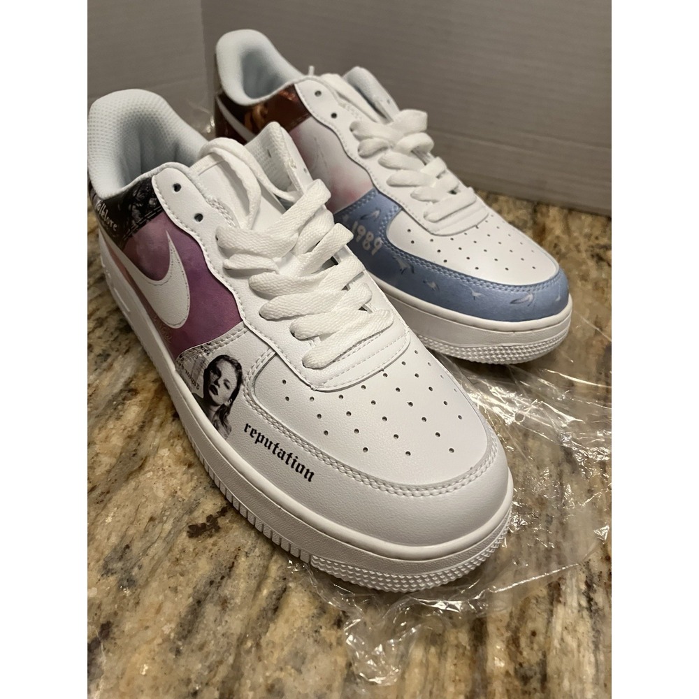 Rare Taylor Swift  White Sneaker Size 42 US Custom Reputation Themed Graphic